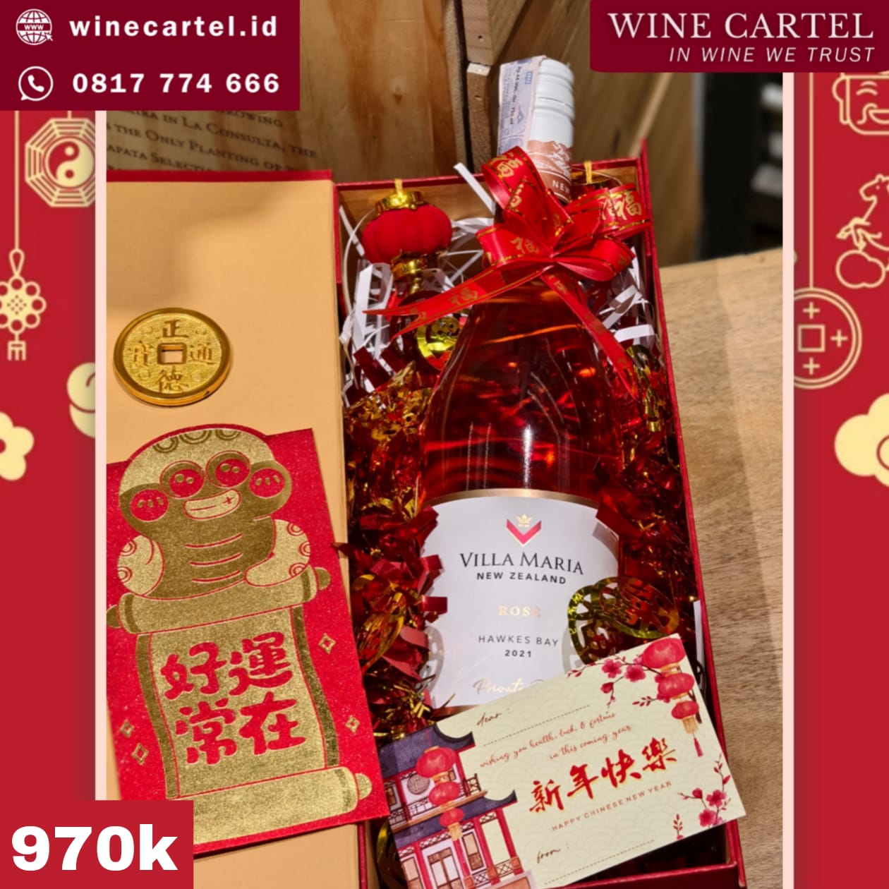 HAMPERS CNY Rose Wine Villa Maria Chinese New Year Hadiah Kado Imlek SET BOX Gift