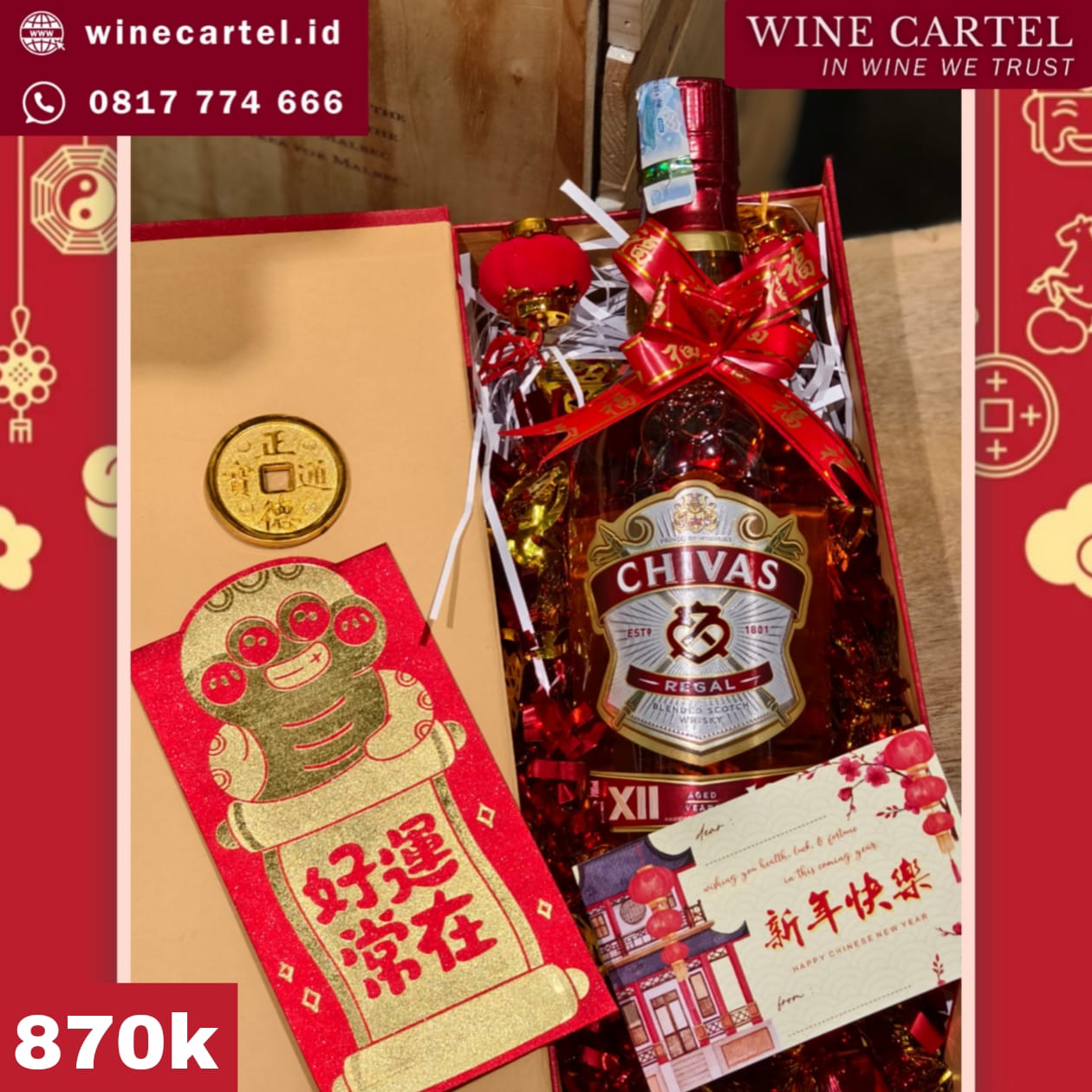 HAMPERS WHISKY CHIVAS REGAL 12 Y.O 700ML Chinese New Year Hadiah Kado Imlek SET BOX Gift