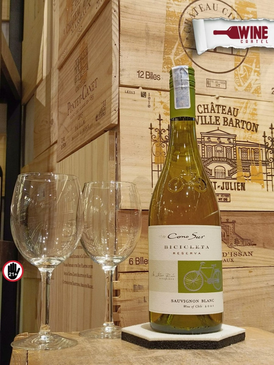 WHITE WINE Cono Sur Bicicleta Sauvignon Blanc 750ml FREE 2 GLASS WINE CHILE