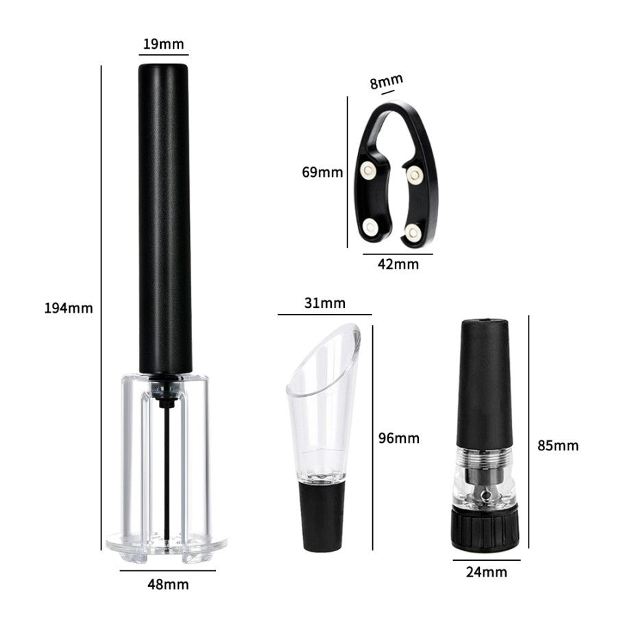 4 in 1 Set Wine Opener Air Pressure Alat Pembuka Botol Wine Vakum Pompo Dengan Pourer Stopper