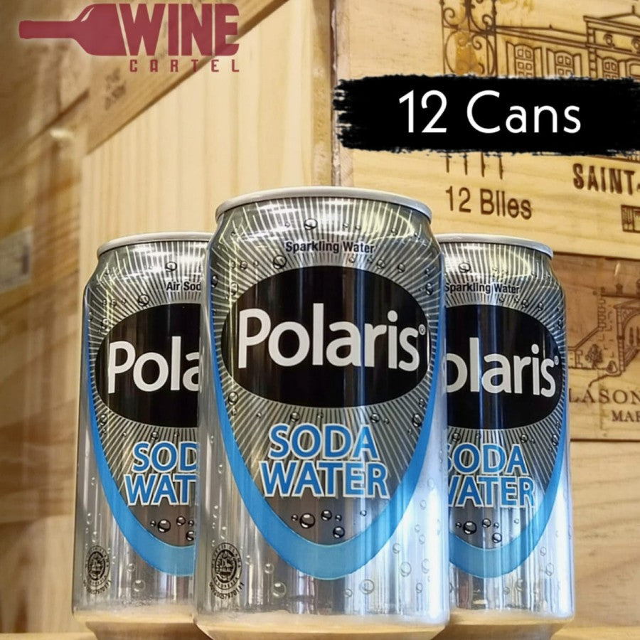 Polaris Soda Water Can Air Soda 12 Cans x 330 ml INDONESIA