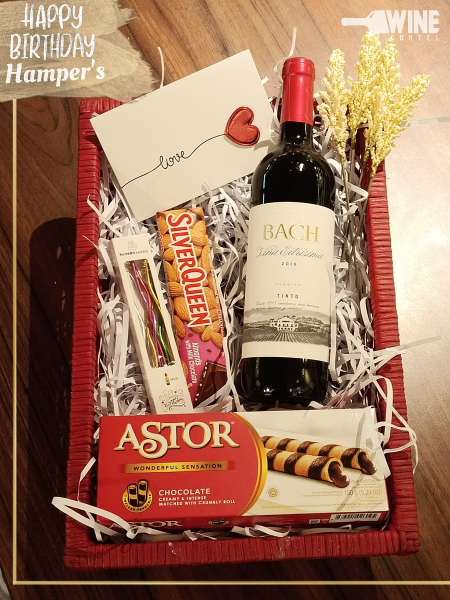 Hampers Gift SET Pack BIRTHDAY BACH VINA TINTO Vina Clasico Extrisima SPAIN