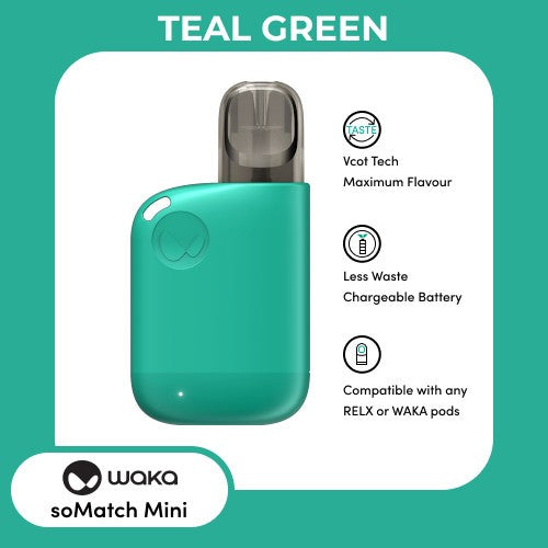 WAKA soMatch Mini Device - Teal Green Pod Vape Mini Pods relx