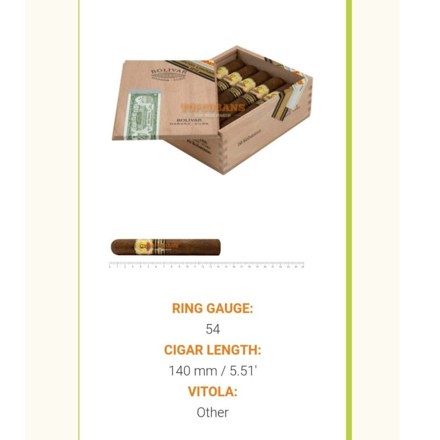 Cigar Cerutu Bolivar Tubos No.3 (25) Vintage