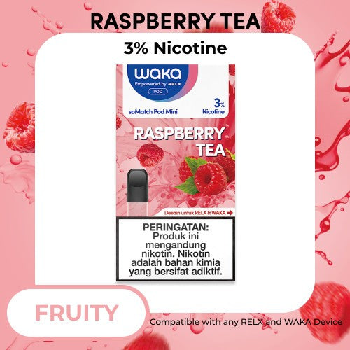 WAKA Pod soMatch Mini - Raspberry Tea (Isi 1 Pod) Catdridge Relx