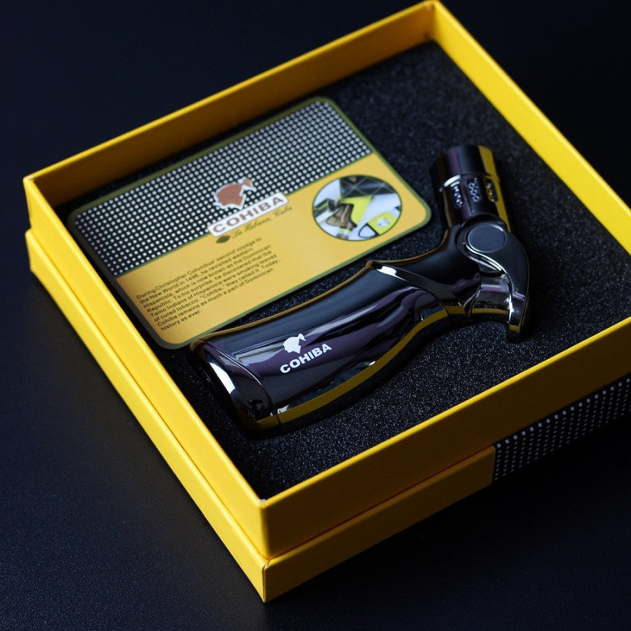 Korek Api Lighter Cigar Cerutu Pemantik Gas Torch COHIBA Premium 4Hole