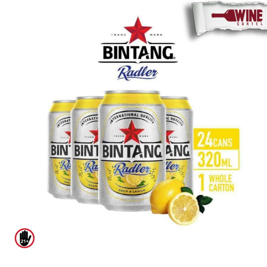 BIR Bintang Radler Lemon Minuman Beer [320 mL X 24 Pack] INDONESIA