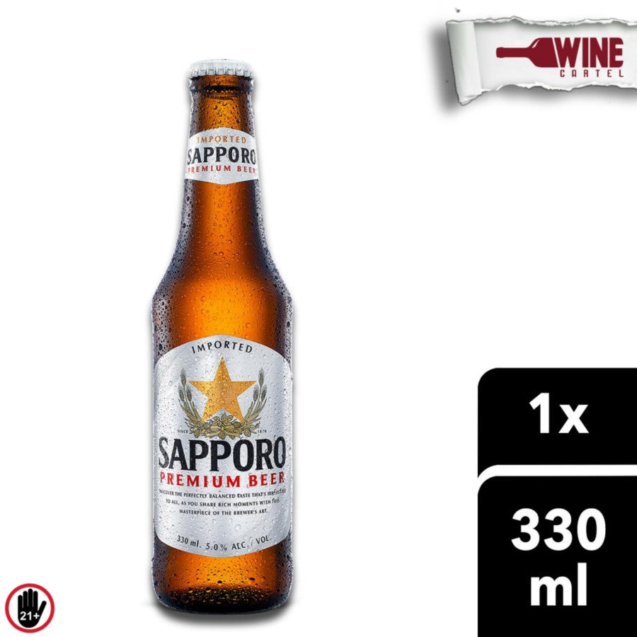 BIR Sapporo Premium Beer Bottle / Botol 330 ml JEPANG