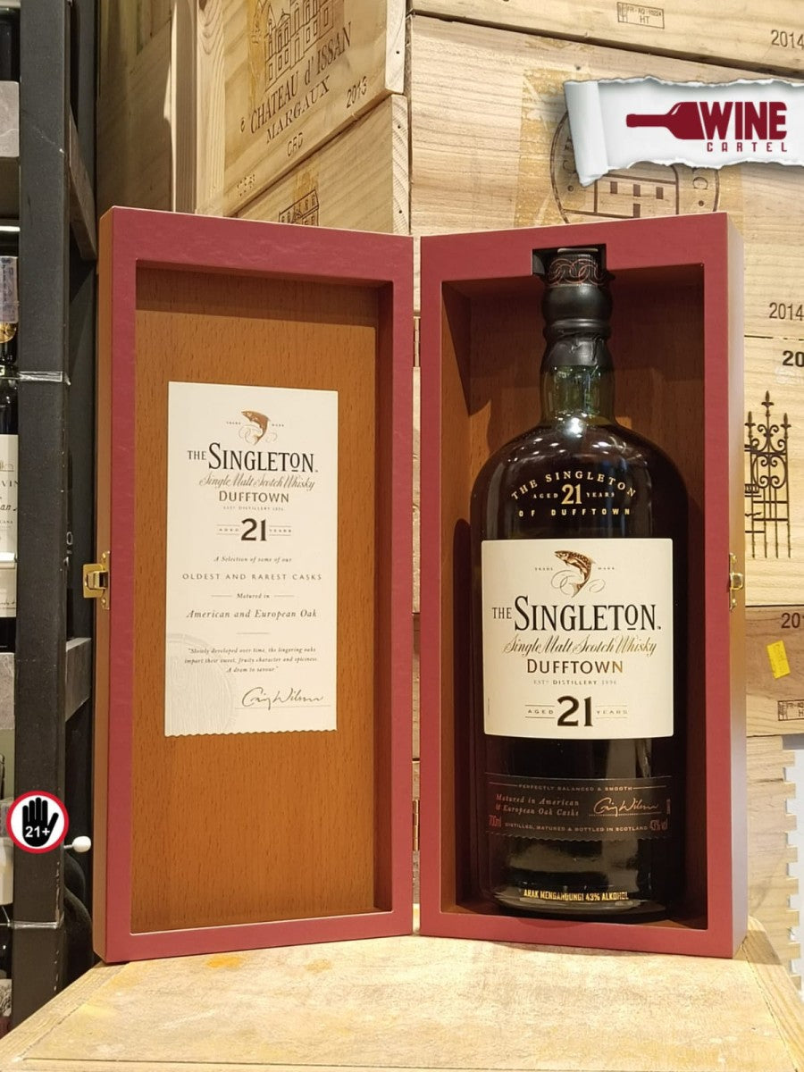 WHISKY Singleton of Dufftown 21 YO Single Malt Scotch Whisky 700mL  SPEYSIDE, United Kingdom