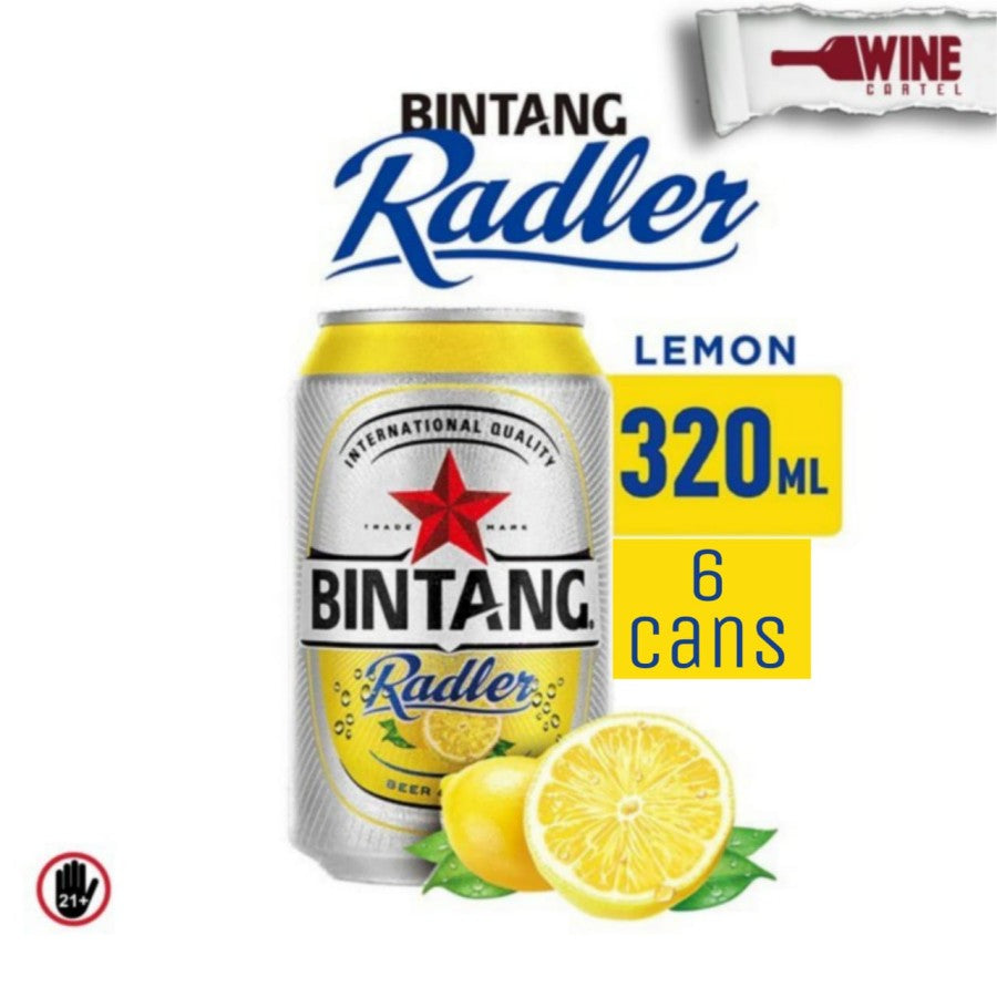 BIR Bintang Radler Lemon Can BEER 6cans 6X 320ml INDONESIA