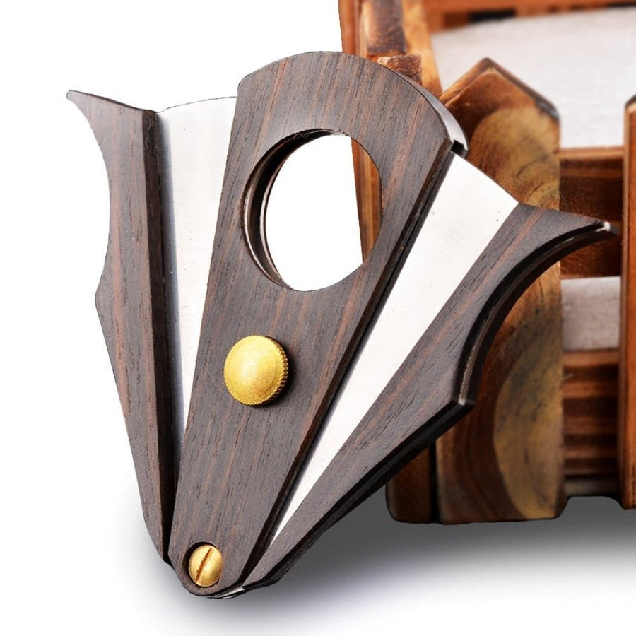 Wooden Double Blade Cigar Cutter - Pemotong Rokok Cerutu