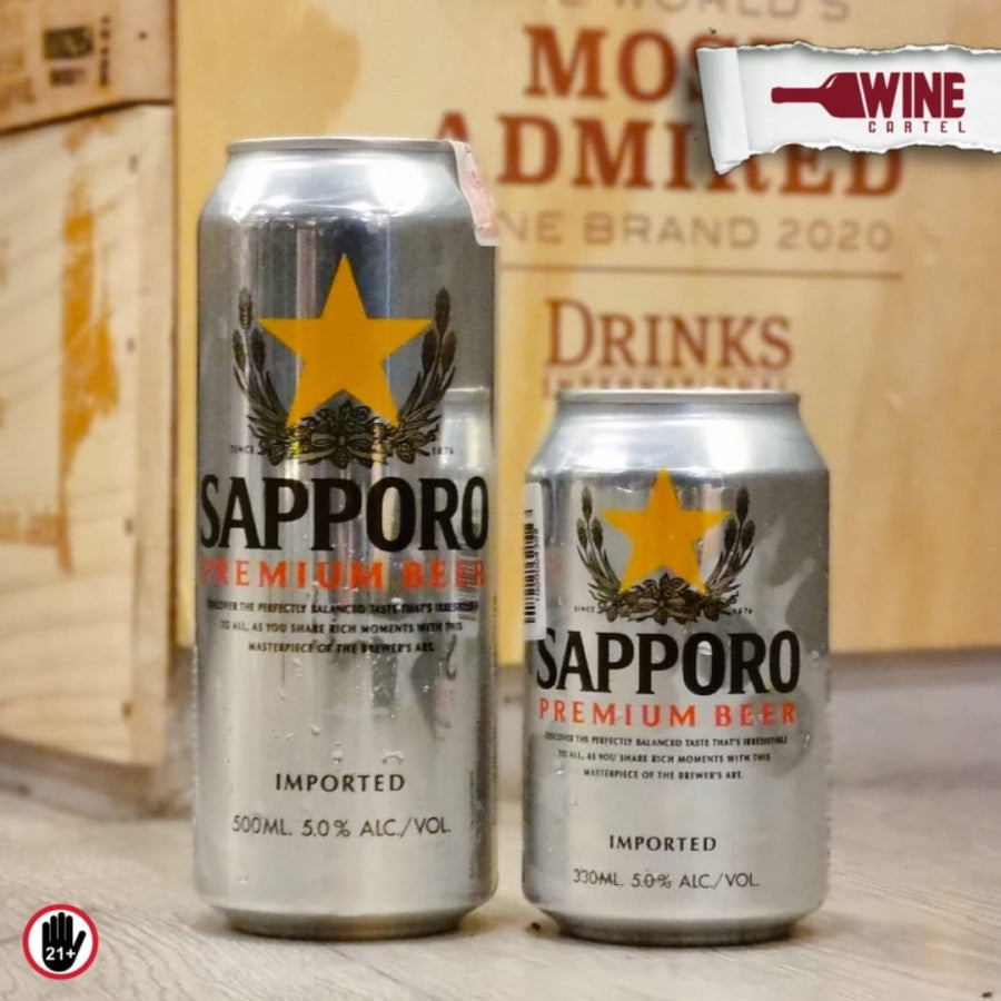 Beer Sapporo Premium Can Minuman Bir 330 mL & 500mL JEPANG