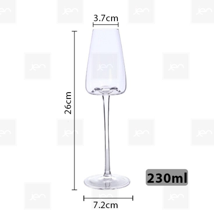 Glass Premium Champagne Flute Reserve White Wine Gelas Kaca Size 230ML