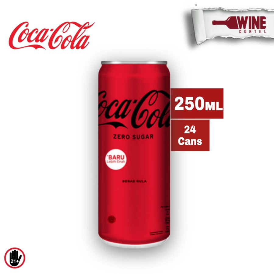 Coca Cola ZERO Sugar Minuman Soda Soft Drink 250mL x 24 Cans US