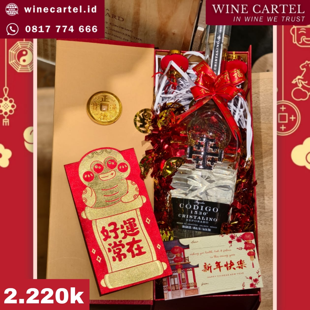 HAMPERS TEQUILA CODIGO 1530 CRISTALINO REPOSADO CNY Chinese New Year Hadiah Kado Imlek SET BOX Gift