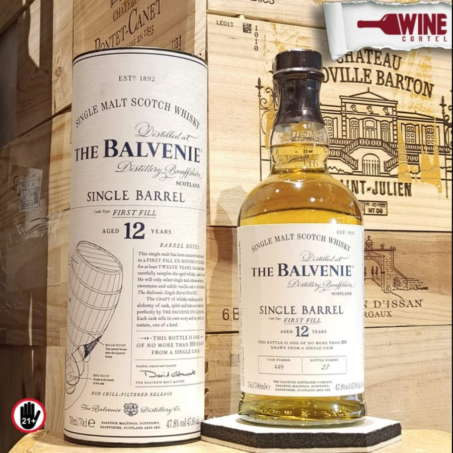 Balvenie 12 YO Single Barrel First Fill Single Malt Scotch 700mL SCOTLAND