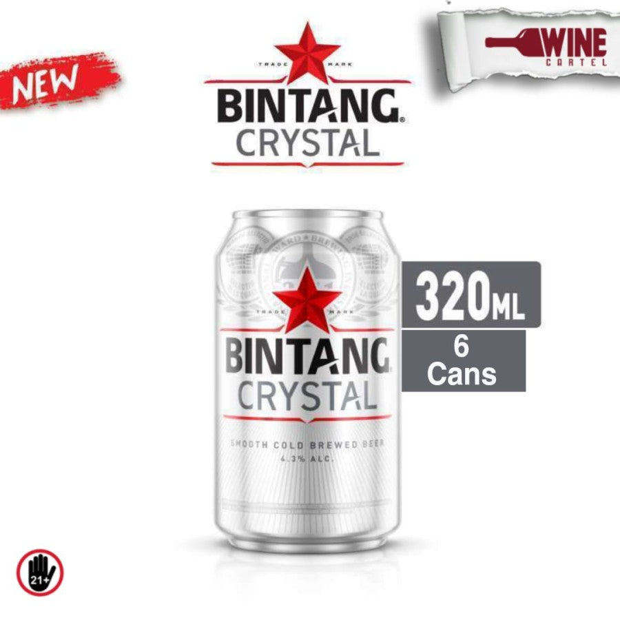 BIR Bintang Crystal Can Beer Kaleng 320 mL X 6 Cans INDONESIA