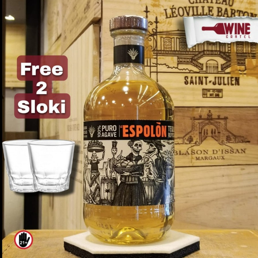 TEQUILA Espolon Tequila Reposado Puro Agave 750mL FREE 2 SLOKI !! MEXICO