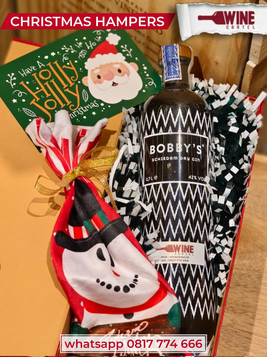 HAMPERS Hamper's GIft Set Christmas Xmas Bobby's Bobby Gin Schiedam Dry Gin NATAL NETHERLANDS