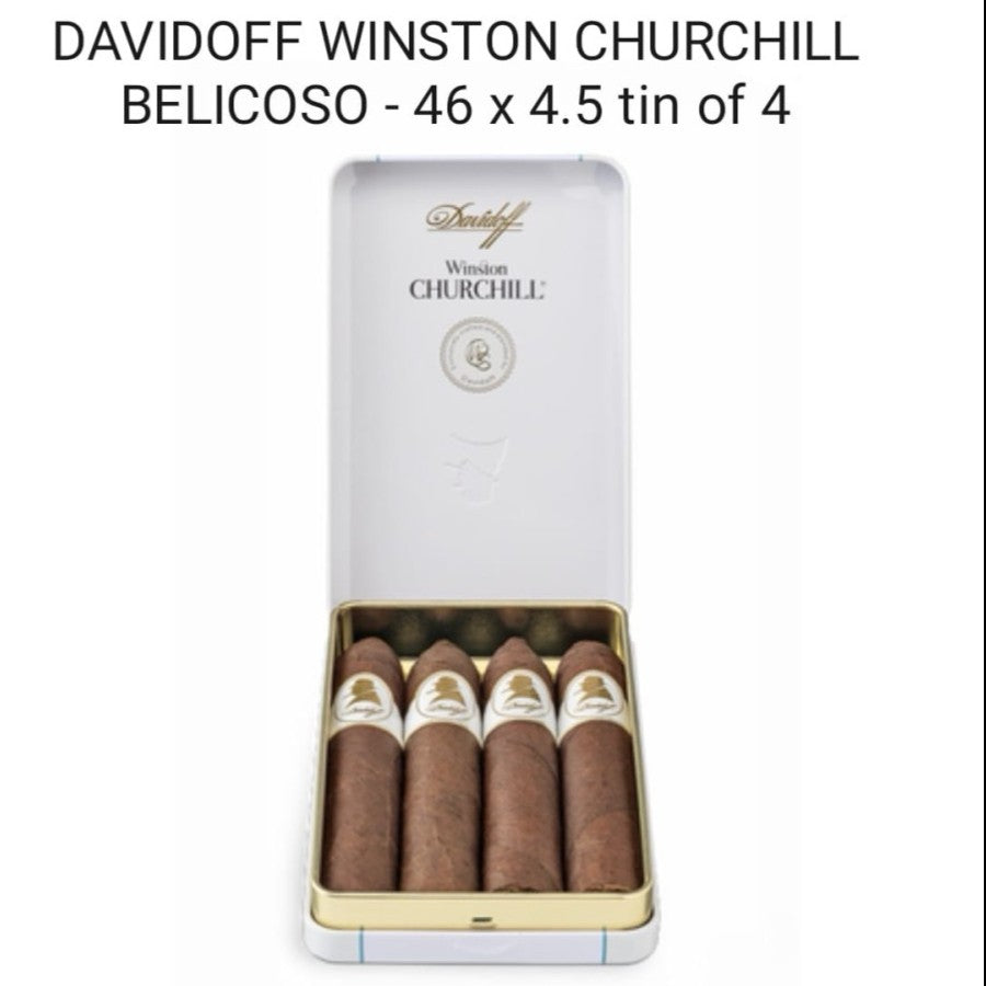 CIGAR Cerutu Davidoff Winston Churchill Belicoso Tin of 4 PREMIUM