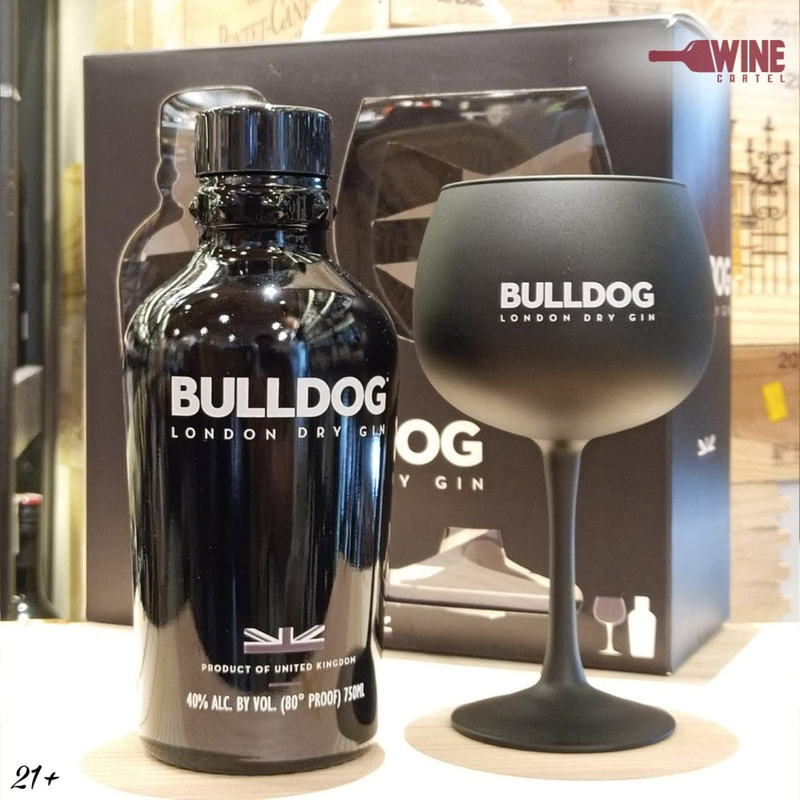 Gift Pack BULLDOG London Dry Gin Spirits Glass BOX Set LIMITED EDITION ENGLAND